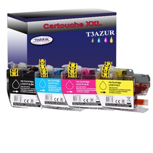 4 Cartouche compatible avec Brother LC3219XL pour Brother MFCJ5330DW, MFCJ5335DW, MFCJ5730DW (Noire+Couleur) – T3AZUR