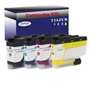 T3AZUR - Lot de 4 Cartouches compatibles Brother LC3233 (LC-3233)  XL 