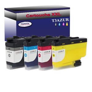 T3AZUR Lot de 4 Cartouches compatibles avec Brother LC3239XL pour Brother MFC-J5945DW,MFC-J6945DW (Noire+Couleur) – T3AZUR