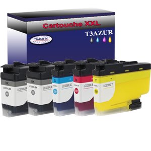 T3AZUR - Lot de 5 Cartouches compatibles Brother LC3239 (LC-3239) XL 