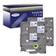 4x Rubans pour étiquettes laminées générique TZe133 Brother - Texte bleu sur fond transparent - Largeur 12 mm x 8 mètres