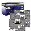 4 x Rubans d'étiquettes laminées générique Brother TZe315 - Texte blanc sur fond noir - Largeur 6 mm x 8 mètres
