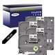 4 x Rubans pour étiquettes laminées générique Brother TZe335 - Texte blanc sur fond noir - Largeur 12 mm x 8 mètres