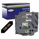 4 x Rubans d'étiquettes laminées générique Brother TZe354 - Texte doré sur fond noir - Largeur 24 mm x 8 mètres