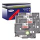 4 x Rubans d'étiquettes laminées générique Brother TZe421 - Texte noir sur fond rouge - Largeur 9 mm x 8 mètres