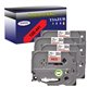4 x Rubans d'étiquettes laminées générique Brother TZe441 - Texte noir sur fond rouge - Largeur 18 mm x 8 mètres