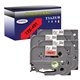 4 x Rubans pour étiquettes laminées générique Brother TZe451 - Texte noir sur fond rouge - Largeur 24 mm x 8 mètres