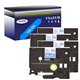 4 x Rubans d'étiquettes laminées générique Brother TZe535 - Texte blanc sur fond bleu - Largeur 12 mm x 8 mètres