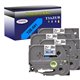 4 x Rubans d'étiquettes laminées générique Brother TZe541 - Texte noir sur fond bleu - Largeur 18 mm x 8 mètres