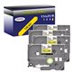 4 x Rubans pour étiquettes laminées générique Brother TZe621 - Texte noir sur fond jaune - Largeur 9 mm x 8 mètres