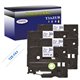 4 x Rubans d'étiquettes textile générique Brother TZeFA3 - Texte bleu sur fond blanc - Largeur 12 mm x 3 mètres