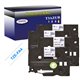 4 x Rubans d'étiquettes textile générique Brother TZeFA4 - Texte bleu sur fond blanc - Largeur 18 mm x 3 mètres