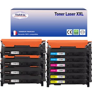 T3AZUR - Lot de 10 Toner génériques Samsung CLT-K404S, CLT-C404S, CLT-M404S, CLT-Y404S