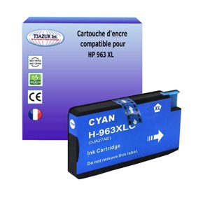 T3AZUR -Cartouche compatible HP 963XL (3JA27AE/3JA23AE)- Cyan