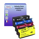 T3AZUR - Lot de 4 Cartouches compatibles HP 963XL