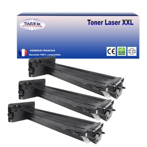 T3AZUR - Lot de 3  Toners génériques  HP CF256A (56A)  Noir 