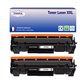 T3AZUR - Lot de 2 Toner compatibles avec HP CF244A (44A)  Noir 