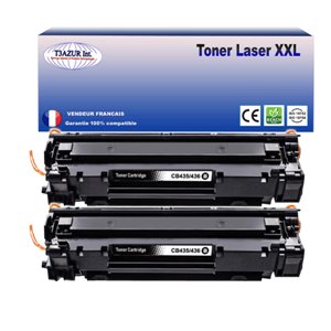 T3AZUR - Lot de 2 Toners génériques HP CE285A/ CE278A/ CB435A/ CB436A
