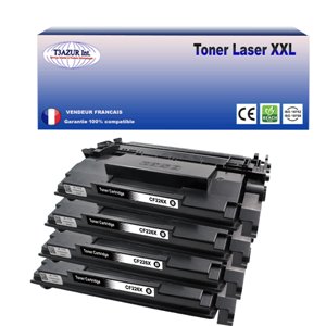 T3AZUR - Lot de 4 Toners génériques HP CF226X (26X) - 9 200p