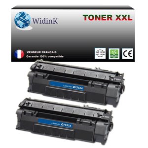 2 Toners compatibles avec HP LaserJet P2015, P2015D, P2015DN, P2015n, P2015X, Q7553A - 3 000p 