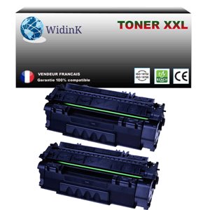 2 Toners compatibles avec HP LaserJet P2010, P2014, P2015, P2015D, P2015N, Q7553X-7 000p 