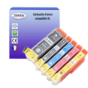 T3AZUR - Lot de 5 Cartouches compatibles pour Epson T2621 /T2631 / T2632 / T2633 / T2634 XL