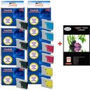 Lot de 10 Cartouches compatibles Brother LC1000 / LC970 / LC 1000 / LC 970 XL + Pack de 20 papiers photos A6 Brillant 230gr