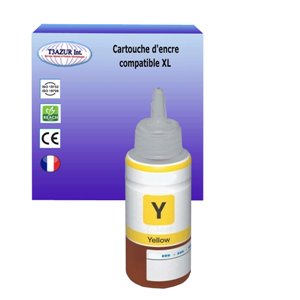T3AZUR - Bouteille d'Encre compatible Epson T6734 (C13T67344A) - Jaune 70ml