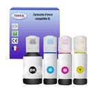 T3AZUR - Lot de 4 Encre compatible Epson 102