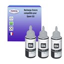 T3AZUR - Lot de 3 Encres compatibles Epson 111 (C13T03M140) - Noire 120ml
