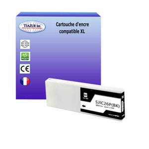 Cartouche compatible Epson SJIC26P (C33S020618/SJIC26P(K)) - Noire - 295,2ml