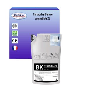 T3AZUR - Cartouche compatible Epson T7411 (C13T741100)- Noire - 1 000ml
