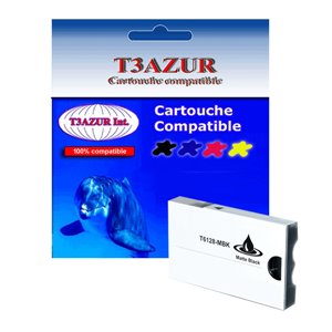 T3AZUR - Cartouche compatible Epson T6128 (C13T612800)- Matt Noire - 220ml