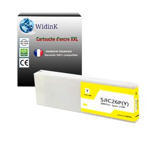 Cartouche compatible Epson ColorWorks C7500, TM C7500, SJIC26P- Jaune - 294.3 ml