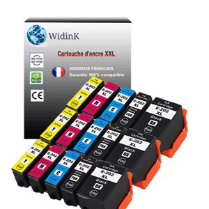 15 Pack Cartouches d'encre Compatibles E202 XL pour Imprimante Epson Expression premium xp-6000 - Cyan/Petit noir/Jaune/Magenta/