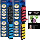 Lot de 20 cartouches compatibles pour Brother LC900 / LC 900 + Pack de 20 papiers photos A6 Brillant 230gr