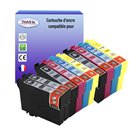 T3AZUR - Lot de 10 cartouches compatibles pour Epson T1281 / T1282 / T1283 / T1284
