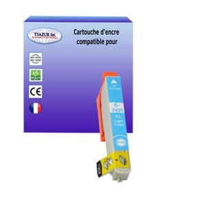 T3AZUR - Cartouche compatible pour Epson T2435 / T2425 XL - Light Cyan