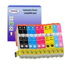 T3AZUR - Lot de 10 cartouches compatibles Epson T2431 /T2432 / T2433 / T2434 / T2435 / T2436 