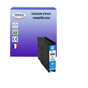 T3AZUR - Cartouche compatible pour Epson T7552XL - Cyan