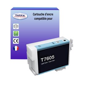 T3AZUR - Cartouche compatible Epson T7605 XL - Photo Cyan