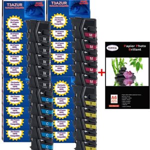 5+15 cartouches compatibles Brother DCPJ315W / DCPJ515W / DCP J315W / DCP J515W+ Pack de 20 papiers photos A6 Brillant 230gr