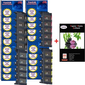 5+15 cartouches compatibles pour Brother LC1280 / LC 1280 XL+ Pack de 20 papiers photos A6 Brillant 230g
