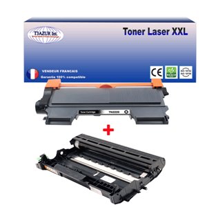 T3AZUR- Pack de Toner + Tambour Brother compatible TN2220 + DR2200