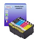 T3AZUR  - Lot de 8 Cartouches compatibles pour Epson T1631 /T1632 /T1633 /T1634 XL  (avec puce)