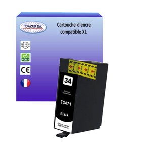 T3AZUR - Cartouche compatible Epson T3471XL - Noire (série Balle de golf)