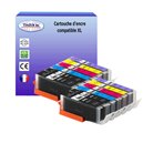 T3AZUR- Lot de 12 Cartouches Compatibles Canon PGI580/CLI-581 XXL 