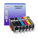 Lot de 6 Cartouches Compatibles pour Canon PGI-550 XL, CLI-551 XL (1Bk/1PBk/1C/1M/1Y/1GY) - T3AZUR