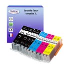  T3AZUR - Lot de 10 Cartouches Compatibles pour Canon PGI570/CLI571 XL (Haute Capacité) 