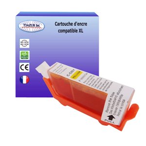 T3AZUR - Cartouche compatible Canon CLI-526 Yellow (avec puce)